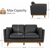 image:imageMCombo 648 Genuine Leather Couch Leather Loveseat with Solid Wood Frame Real Leather Sofa for Living Room Napa Leather VE793 Cognac Tan LoveseatBlack