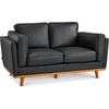 image:imageMCombo 648 Genuine Leather Couch Leather Loveseat with Solid Wood Frame Real Leather Sofa for Living Room Napa Leather VE793 Cognac Tan LoveseatBlack