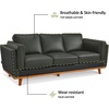 image:imageMCombo 648 Genuine Leather Couch Leather Loveseat with Solid Wood Frame Real Leather Sofa for Living Room Napa Leather VE793 Cognac Tan LoveseatBlack