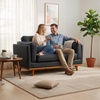image:imageMCombo 648 Genuine Leather Couch Leather Loveseat with Solid Wood Frame Real Leather Sofa for Living Room Napa Leather VE793 Cognac Tan LoveseatBlack