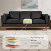 image:imageMCombo 648 Genuine Leather Couch Leather Loveseat with Solid Wood Frame Real Leather Sofa for Living Room Napa Leather VE793 Cognac Tan LoveseatBlack