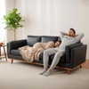 image:imageMCombo 648 Genuine Leather Couch Leather Loveseat with Solid Wood Frame Real Leather Sofa for Living Room Napa Leather VE793 Cognac Tan LoveseatBlack
