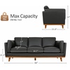 image:imageMCombo 648 Genuine Leather Couch Leather Loveseat with Solid Wood Frame Real Leather Sofa for Living Room Napa Leather VE793 Cognac Tan LoveseatBlack
