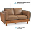 image:imageMCombo 648 Genuine Leather Couch Leather Loveseat with Solid Wood Frame Real Leather Sofa for Living Room Napa Leather VE793 Cognac Tan LoveseatCognac Tan