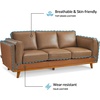 image:imageMCombo 648 Genuine Leather Couch Leather Loveseat with Solid Wood Frame Real Leather Sofa for Living Room Napa Leather VE793 Cognac Tan LoveseatCognac Tan