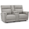 image:imageMCombo 708 Zero Gravity Power Loveseat Recliner Sofa with Massage and Dual Heating Adjustable Headrest USB amp Type C Port for Living Room Fabric PR606M2 Dark GreyMist Grey