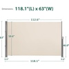 image:imageMCombo 78 x 138 Aluminium Patio Retractable Side Awning Fully Assembled Waterproof Sunshade Privacy Screen for Garden Balcony and Pools Beige 78x138Beige