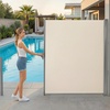 image:imageMCombo 78 x 138 Aluminium Patio Retractable Side Awning Fully Assembled Waterproof Sunshade Privacy Screen for Garden Balcony and Pools Beige 78x138Beige