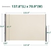 image:imageMCombo 78 x 138 Aluminium Patio Retractable Side Awning Fully Assembled Waterproof Sunshade Privacy Screen for Garden Balcony and Pools Beige 78x138Beige