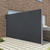 image:imageMCombo 78 x 138 Aluminium Patio Retractable Side Awning Fully Assembled Waterproof Sunshade Privacy Screen for Garden Balcony and Pools Beige 78x138Dark Grey
