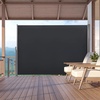 image:imageMCombo 78 x 138 Aluminium Patio Retractable Side Awning Fully Assembled Waterproof Sunshade Privacy Screen for Garden Balcony and Pools Beige 78x138Dark Grey