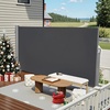 image:imageMCombo 78 x 138 Aluminium Patio Retractable Side Awning Fully Assembled Waterproof Sunshade Privacy Screen for Garden Balcony and Pools Beige 78x138Dark Grey