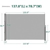 image:imageMCombo 78 x 138 Aluminium Patio Retractable Side Awning Fully Assembled Waterproof Sunshade Privacy Screen for Garden Balcony and Pools Beige 78x138Light Grey