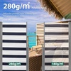 image:imageMCombo 78 x 138 Aluminium Patio Retractable Side Awning Fully Assembled Waterproof Sunshade Privacy Screen for Garden Balcony and Pools Beige 78x138Ocean Blue with White Stripes