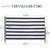 image:imageMCombo 78 x 138 Aluminium Patio Retractable Side Awning Fully Assembled Waterproof Sunshade Privacy Screen for Garden Balcony and Pools Beige 78x138Ocean Blue with White Stripes