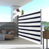 image:imageMCombo 78 x 138 Aluminium Patio Retractable Side Awning Fully Assembled Waterproof Sunshade Privacy Screen for Garden Balcony and Pools Beige 78x138Ocean Blue with White Stripes