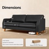 image:imageMCombo 84 Inch Oversized Genuine Leather Sofa Real Leather Sofa with FeatherFiber Pillow amp Solid Wood Frame Napa Leather Loveseat for Living Room VE727 Black