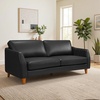 image:imageMCombo 84 Inch Oversized Genuine Leather Sofa Real Leather Sofa with FeatherFiber Pillow amp Solid Wood Frame Napa Leather Loveseat for Living Room VE727 Black