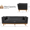image:imageMCombo 88 Genuine Leather Sofa 100 FullGrain Leather Sofa with Solid Wood Frame Real Leather Sofa for Living Room Napa Leather VE701 Black 3SeaterBlack