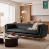 image:imageMCombo 88 Genuine Leather Sofa 100 FullGrain Leather Sofa with Solid Wood Frame Real Leather Sofa for Living Room Napa Leather VE701 Black 3SeaterBlack