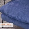 image:imageMCombo Accent Recliner Chair with Ottoman Modern Fabric Armchair Upholstered Sofa Bed for Living Room Bedroom Small Space 4055 Black Frame BlueBlue