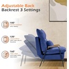 image:imageMCombo Accent Recliner Chair with Ottoman Modern Fabric Armchair Upholstered Sofa Bed for Living Room Bedroom Small Space 4055 Black Frame BlueBlue