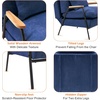 image:imageMCombo Accent Recliner Chair with Ottoman Modern Fabric Armchair Upholstered Sofa Bed for Living Room Bedroom Small Space 4055 Black Frame BlueBlue