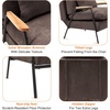 image:imageMCombo Accent Recliner Chair with Ottoman Modern Fabric Armchair Upholstered Sofa Bed for Living Room Bedroom Small Space 4055 Black Frame BlueBrown