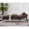 image:imageMCombo Accent Recliner Chair with Ottoman Modern Fabric Armchair Upholstered Sofa Bed for Living Room Bedroom Small Space 4055 Black Frame BlueBrown