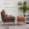 image:imageMCombo Accent Recliner Chair with Ottoman Modern Fabric Armchair Upholstered Sofa Bed for Living Room Bedroom Small Space 4055 Black Frame BlueBrown