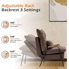 image:imageMCombo Accent Recliner Chair with Ottoman Modern Fabric Armchair Upholstered Sofa Bed for Living Room Bedroom Small Space 4055 Black Frame BlueBrown