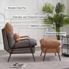 image:imageMCombo Accent Recliner Chair with Ottoman Modern Fabric Armchair Upholstered Sofa Bed for Living Room Bedroom Small Space 4055 Black Frame BlueGrey