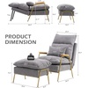 image:imageMCombo Accent Recliner Chair with Ottoman Modern Fabric Armchair Upholstered Sofa Bed for Living Room Bedroom Small Space 4055 Black Frame BlueGrey