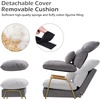 image:imageMCombo Accent Recliner Chair with Ottoman Modern Fabric Armchair Upholstered Sofa Bed for Living Room Bedroom Small Space 4055 Black Frame BlueGrey