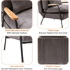 image:imageMCombo Accent Recliner Chair with Ottoman Modern Fabric Armchair Upholstered Sofa Bed for Living Room Bedroom Small Space 4055 Black Frame BlueGrey