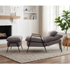 image:imageMCombo Accent Recliner Chair with Ottoman Modern Fabric Armchair Upholstered Sofa Bed for Living Room Bedroom Small Space 4055 Black Frame BlueGrey