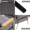 image:imageMCombo Accent Recliner Chair with Ottoman Modern Fabric Armchair Upholstered Sofa Bed for Living Room Bedroom Small Space 4055 Black Frame BlueGrey