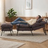 image:imageMCombo Accent Recliner Chair with Ottoman Modern Fabric Armchair Upholstered Sofa Bed for Living Room Bedroom Small Space 4055 Black Frame BlueGrey