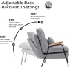 image:imageMCombo Accent Recliner Chair with Ottoman Modern Fabric Armchair Upholstered Sofa Bed for Living Room Bedroom Small Space 4055 Black Frame BlueHoundstooth
