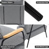 image:imageMCombo Accent Recliner Chair with Ottoman Modern Fabric Armchair Upholstered Sofa Bed for Living Room Bedroom Small Space 4055 Black Frame BlueHoundstooth