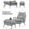 image:imageMCombo Accent Recliner Chair with Ottoman Modern Fabric Armchair Upholstered Sofa Bed for Living Room Bedroom Small Space 4055 Black Frame BlueHoundstooth