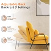 image:imageMCombo Accent Recliner Chair with Ottoman Modern Fabric Armchair Upholstered Sofa Bed for Living Room Bedroom Small Space 4055 Black Frame BlueYellow