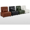 image:imageMCombo Accent Sofa Chair Faux Leather Upholstered Armless Chair Modular Guest Reception Chair for Waiting Room Office 4339 Brown