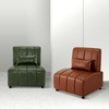 image:imageMCombo Accent Sofa Chair Faux Leather Upholstered Armless Chair Modular Guest Reception Chair for Waiting Room Office 4339 Brown