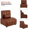 image:imageMCombo Accent Sofa Chair Faux Leather Upholstered Armless Chair Modular Guest Reception Chair for Waiting Room Office 4339 Brown