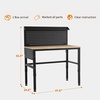 image:imageMCombo Adjustable Workbench with Solid Wood Tabletop for Garage Steel Worktable with 2 Pegboards Bench48 Black