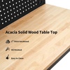 image:imageMCombo Adjustable Workbench with Solid Wood Tabletop for Garage Steel Worktable with 2 Pegboards Bench48 Black