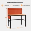 image:imageMCombo Adjustable Workbench with Solid Wood Tabletop for Garage Steel Worktable with 2 Pegboards Bench48 Orange