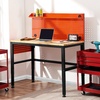 image:imageMCombo Adjustable Workbench with Solid Wood Tabletop for Garage Steel Worktable with 2 Pegboards Bench48 Orange