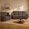 image:imageMCombo Arden Wall Hugger Power Reclining Sofa Set 3Piece PR635H1  PetFriendly FabricUSB Charging PortsChairLoveseatSofafor Small SpacesDark Brown